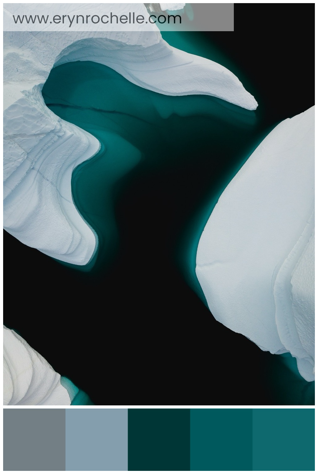 Abstract painting featuring a dynamic blend of white, black, and various shades of blue and gray, illustrating a contemporary and sophisticated color palette.